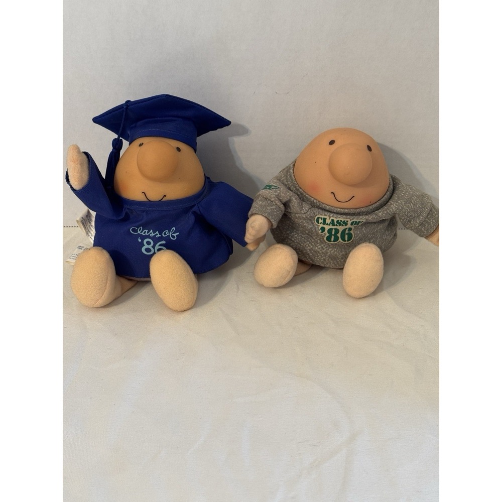 Lot of 2‎ Vintage Ziggy Class of 1986 Plush Dolls Graduation Cap & Sweatshirt